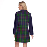 MacIntyre Inglis Tartan Women's Lapel Shirt Dress With Long Sleeve